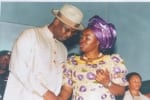 Bayelsa State Governor, Chief Timipre Sylva and his wife, Alanyingi, having a tet-a-tet at a public function in Yenagoa, the state capital.