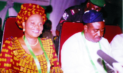 Minister of Information and Communication, Prof Dora Akunyili and Benue State Governor, Hon Gabriel Suswan at the  opening of the 40th National Council on Information and Communication meeting at the Isah Kantogora Arts and Culture Centre, Makurdi, Benue State, recently