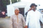 Bayelsa State Governor, Chief Timipre Sylva (right) walking with National Organising Secretary, Peoples Democratic Party (PDP), Prince Uche Secondus, at the Port Harcourt International Airport, Omagwa.