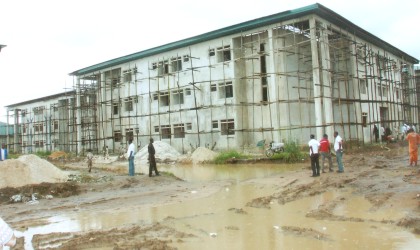 Administrative block of one of the prototype modern secondary schools being built at Ebubu-Eleme