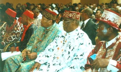 nov01110902 Cross section of traditional rulers during a meeting of stakeholders at Government House, Port Harcourt.