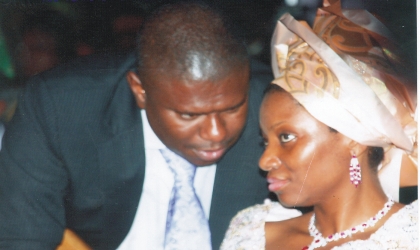 Wife of Rivers State Governor, Dame Judith Amaechi (right) listening to the Commissioner for Works, Mr Dakuku Peterside during  the Accountability Forum by Governor Amaechi at the Alfred Diete Spiff Civic Centre, Port Harcourt last Monday.