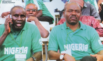 Coach John Obuh (right), and assistant Shuaibu Suleiman