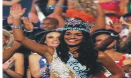 Miss Gibraltar Waves after being crowned the 59th Miss World pageant held in Johannesburg, South Africa, over the weekend. An estimated one billion viewers watched the final.