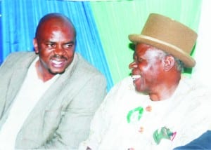 Sir (Dr) George Ogan, chairman of the occasion and former Commissioner for Health, Rivers State (right) conferring with the Rivers State Sports Commissioner, Hon Boma Iyaye, during the inauguration of Nigerian.