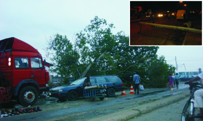 Scene of the rain storm havoc in the Trans-Amadi axis of port Harcourt, Rivers State, yesterday Photo: Dele Obine