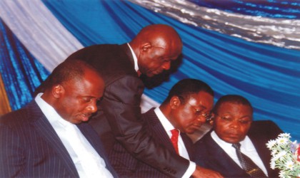 L-R: Rivers State Governor, Rt Hon Chibuike Rotimi Amaechi, Attorney-General and Commissioner for Justice, Mr Ken Chikere, Chief Judge of Rivers State, Justice Iche Ndu and President of Customary Court of Appeal, Justice Peter Agumagu, during the administration of Justice sector stakeholders interactive forum 2010, at the state Ministry of Justice, Port Harcourt, on Thursday. Photo: Chris Monyanaga