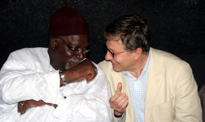 Major-Gen I.B Haruna, rtd, (left) chairman of the occasion, conferring with Mr Boutran Pecqueria, Director, World Editors forum, during the sixth Nigerian Guild of Editors’ conference, held at Hotel Presidential, yesterday.