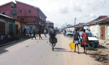 06061001 Port Harcourt streets were empty yesterday as residents engaged in the monthly environmental sanitation exercise. Photo: Fred-Horsfall, Adaye