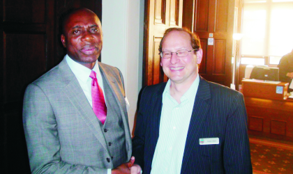 Rivers State Governor Rotimi Chibuike Amaechi(left) and Robert Grant, the Programme Director at the Wilton Park Conference in London, yesterday