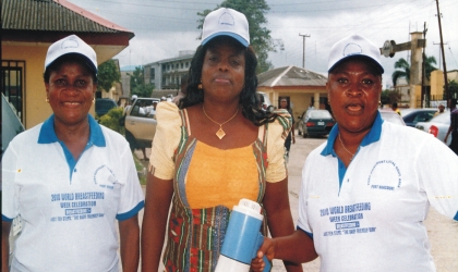 L-R:Nutrition Officer, Port Harcourt Local Government Area of Rivers State, Okpara Eberechi, Supervising Councillor for Women Affairs, Hon. Ego Oko and Felicia Osazuwa, during the 2010 World Breast Feeding Week celebration in Port Harcourt, last week.