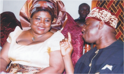 Representative of Rivers State Governor and Commissioner for Works, Hon Dakuku Peterside (right) conferring with Hon Maureen Tamuno, member, Rivers State House of Assembly, during the commissioning of a road constructed under Tamuno’s constituency projects for her people in Ogu/Bolo LGA, last Tuesday