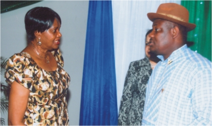 Deputy Governor of Rivers State, Engr Tele Ikuru with State Head of Service, Mrs Esther Anucha, during a two-day workshop on development of anti-corruption strategy organised by United Nations Office on Drugs and Crime (UNODC) and United Nations Development Programme (UNDP) at Hotel Presidential, Port Harcourt, on Monday.