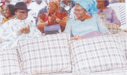 Rivers State Head of Service, Mrs Esther Anucha (right) and her husband, Dr Dominic Anucha during the Distinguished Citizens Honorary Awards at Opobo Town, recently