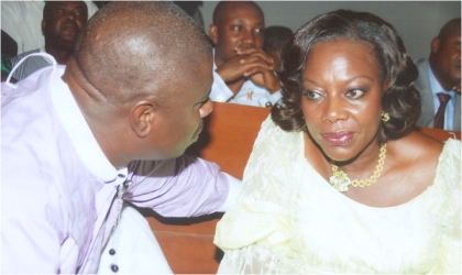 Member,Federal House of Representatives, Hon Dakuku Peterside (left) chatting with Administrator, Greater Port Harcourt Authority, Dame Aleruchi Cookey-Gam, during the inauguration of the Rivers State House of Assemble, penultimate, Monday