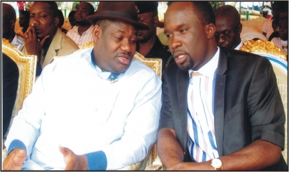 Rivers State Deputy Governor, Engr Tele Ikuru who represented Governor Chibuike Amaechi speaking with Hon Kelechi Godspower who represented the Speaker of Rivers State House of Assembly, Rt Hon Otelemaba Amachree, at the 2011 International Youths Day celebration at the Isaac Boro Park  in PH, last Week. Photo: Nwiueh Donatus Ken
