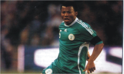 Ike Uche in action for Nigeria in a Nations Cup qualifier  match