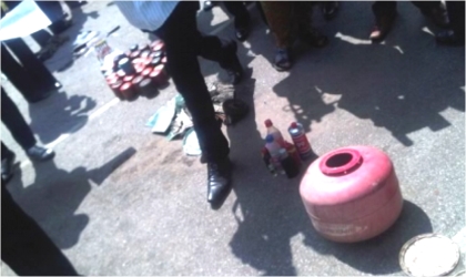 Some explosives and other bomb making materials discovered by the State Security Service in a ‘Boko Haram’ hideout at Suleja, yesterday.