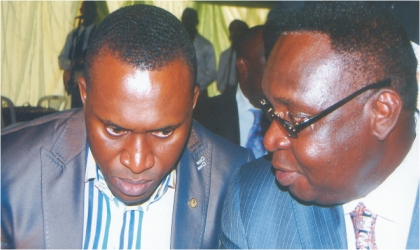 FRED28101102 Rivers State Commissioner for Youths, Hon Owene Wonodi (left) with his Social Welfare counterpart, Hon Joe Poroma at the 2nd National Conference on Kindergarten Education in Port Harcourt, on Wednesday.