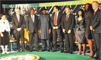 FRED11111102 President Goodluck Jonathan (4th left) with panel of discussants at the 17th Nigerian Economic Summit, in Abuja, yesterday.