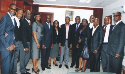 FRED28111102 Cross-section of 1985 Law graduates of the Rivers State University of Science and Technology, on a courtesy visit to the Deputy Speaker, Rivers State House of Assembly, Hon. Leyii Kwane (middle)