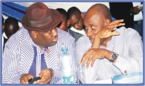 Rivers State  Governor Chibuike Amaechi (right) with the Deputy Governor, Engr Tele Ikuru, during the 2013 Inter-party Summit in Port Harcourt last Tuesday