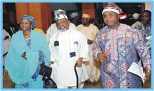 L-R:Senator Nenadi Usman, Senator Chris Ngige, and Senator Sonni Ogbuoji as they resumed after two weeks break in Abuja, yesterday.