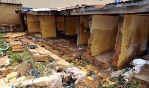 The ruins of a house destroyed by flood in Jos recently