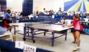 Table Tennis players in action during a national event in Port Harcourt, recently
