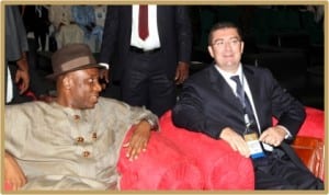 Rivers State Governor, Rt. Hon. Chibuike Amaechi (left), with Ambassador of Italy to Nigeria, His Excellency, Roberto Colamine, during the Nigeria Oil and Gas Trade and Investment Forum, in Onne, yesterday