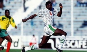 Late football hero, Rasheed Yekini during his active footballing days