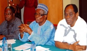 Director, Human Resource Management, Federal Ministry of Works, Mr Samuel Oluwole, Chief Executive Officer, Trim Communications, Dr Tom Adaba and Dr Adolphe Amadi, at a retreat/workshop for Directors of the Federal Ministry of Works in Uyo, last Friday.