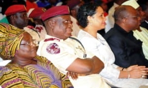 Dignitaries at the finals of the National Safety Competition for secondary schools in Abuja, last Friday.