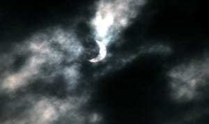 Partial solar eclispe in Calabar, yesterday.