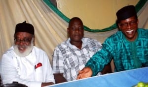 L-R: Moderator, Prof. Okwu Okwu; Managing Director, Innosson Group of Companies, Mr Innocent Chukwuma and President, South-East South-South Professionals, Mr Emeka Ugwu-Oju, at the South-East, South-South professionals meeting in Enugu last Monday. Photo: NAN