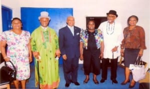 L-R: National Treasurer, Association of Justices of the Peace, Deaconess Ngozi Wagbara, Vice Chairman, Eze G. W. Onuekwa, Chairman of the association, Deacon G. S. Bereiweriso, Director of Administration, Rivers State Newspaper Corporation, Mrs Emi Jameson, Secretary General of the association, Alabo Silas Okansin and Assistant Secretary, Dame Sotonye Donbtaye, during the association’s courtesy visit to the corporation on Monday.