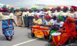 Christian Association of Nigeria (Can) women's wing entertaining at the farewell  for intending Christian pilgrims to Israel. Photo: NAN