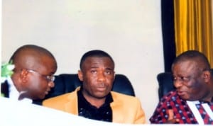 Research and Training Editor of The Tide Newspaper, Dr Desmond Osueke (middle), in a group photograph with  students of Emilio Piazza College,  Port Harcourt, during their excursion visit to the newspaper house recently. Photo: Nwiueh Donatus Ken