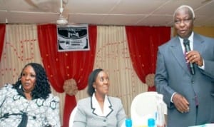 L-R: The Chairperson, International Federation of Women Lawyers (FIDA), Enugu branch, Mrs Nkiru Ugwu-Nwabueze, Solicitor-General, Enugu State, Mrs Chiemelie Onaga and chairman of the occasion, Prof. Frank Asogwa, at the celebration of FIDA week in Enugu, recently.