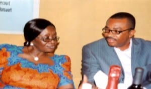 General Manager, Rivers State Newspaper Corporation, Mr Celestine Ogolo, with Vice, Chancellor Ignatius Ajuru University of Education, Port Harcourt, Prof. (Mrs) Rosemund Green  Oshaogulu,  during a launcheon organised by Nigerian Institue of Management, Chartered, Rumuolumeni chapter in Port Harcourt, last Friday.