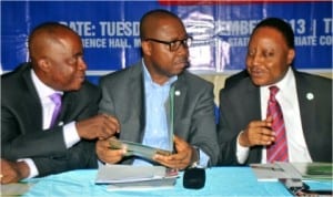 L-R: Rivers Commissioner for Special Duties, Mr Dickson Umunakwe, Executive Director, Rivers Sustainable Development Agency, Mr Noble Pepple, and Secretary to the State Government, Mr George Feyii, at the 2013 International Day of Persons with Disabilities, in Port Harcourt, yesterday.