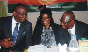 L-R:  Oyo State Chairman of the Nigeria Bar Association, Mr Seun Abimbola, Chief Judge of Oyo State, Justice Badejoko Adeniji and  Justice Mukthar Abimbola, during the lecture on the ‘Future of Law and Legal Practice in Nigeria’ in Abuja, recently. Photo: NAN.