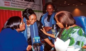 L-R: Representative of the Director, International Economic Relations, Ministry of Finance, Mrs Abidemi Aremu, General Manager, Osun State Community and Social Development Project (csdp), Mrs Funmi Abokede, Project Officer, International Economic Relations, csdp, Mrs Aduke Obelawo and Country Director, World Bank, Marie-Francoise Marie-Nally, at the review meeting of the World Bank assisted community and social development project in Abuja last Wednesday. Photo: NAN