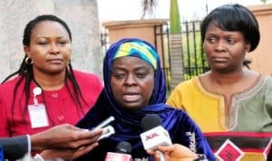 L-R: Assistant Chief Programme Officer, Policy and Strategy Department, National Agency for the Control of AIDS (NACA),Esther Ikomi, Director, Partnership Coordination, Hajiya Maimuna Mohammed and Director, Policy, and Strategy Department, Dr Funke Oki,at the sensitisation meeting with States on the President's comprehensive response plan for HIV and AIDS in Abuja last Wednesday.