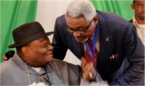 Secretary General, Rivers State Association of Justice of the Peace, Alabo Dr Silas J. N. Okanisin, JP (right) chatting with the Paramount Ruler of Kula Community, HRM Kroma Eleki JP, during the 415 Annual General Assembly, at the Rivers State Ministry of Justice, Port Harcourt, recently. Photo: Nwiueh Donatus Ken