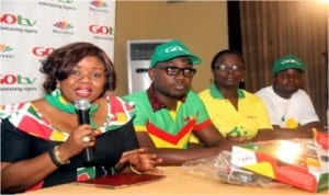 Mrs. Elizabeth Amkpa, General Manager, GOTV Nigeria (left) with other staff during the launch of GOTV in Calabar.