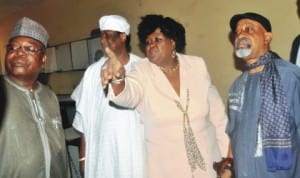 L-R: Member, Senate Committee on Science and Technology, Senator Ibrahim Gobir, Chairman, Senator Ajayi Borofice, Director-General,  Federal Institute of Industrial Research, Oshodi (FIIRO), Dr Gloria Elemo and another member of the Committee, Senator Chris Ngige, during a visit of the committee to FIIRO in Lagos, last Monday