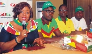 Mrs. Elizabeth Amkpa, General Manager, GOTV Nigeria (left), with other staff during the launch of GOTV in Calabar, recently.