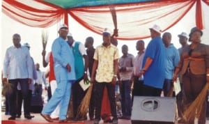 Cross section of Council Chairmen in Rivers State at the APC rally at Liberation Stadium Port Harcourt, recently. Photo: Chris Monyanaga