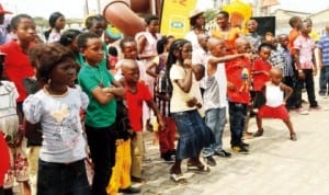 Children celebrating the New Year at the Heritage Park in Lagos recently.